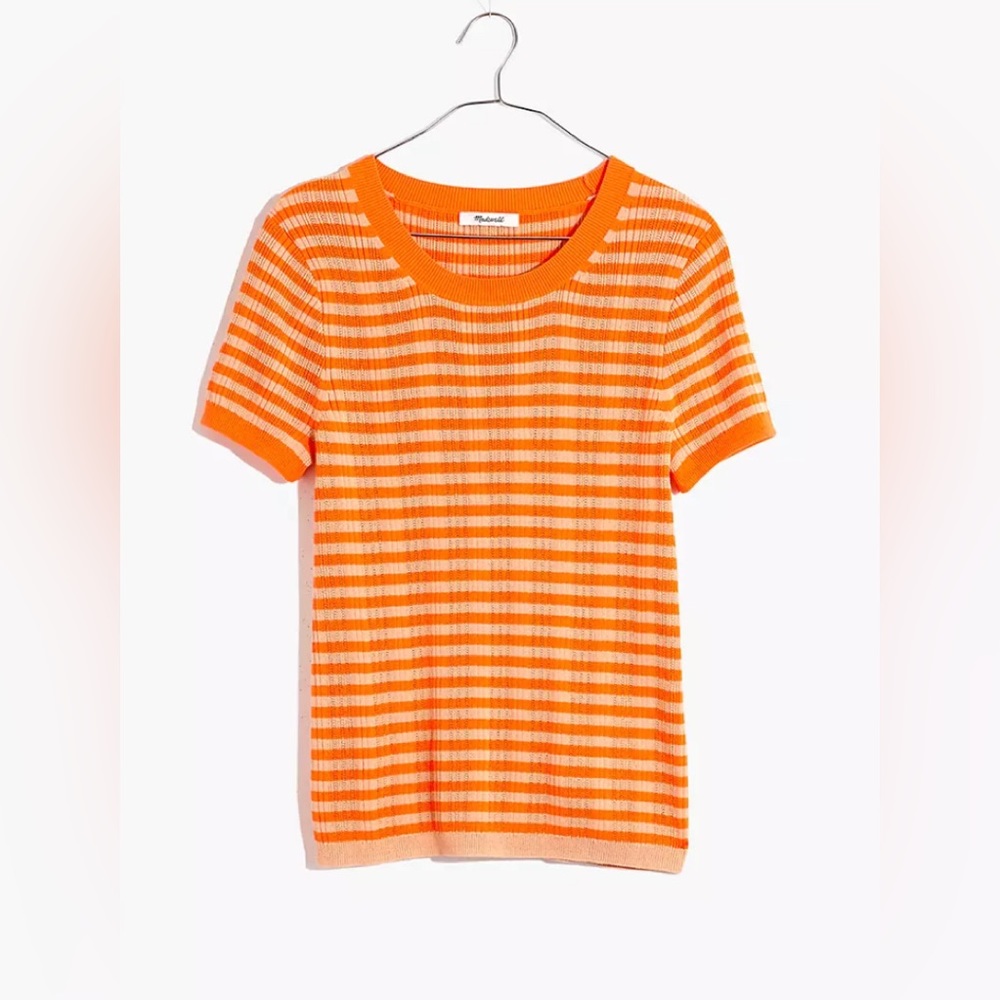 Madewell Ringer Sweater Tee in Neon Stripe - Picture 1 of 2